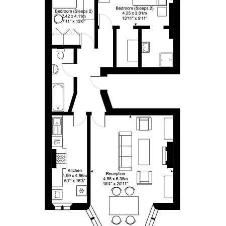 Apartment Amazing Flat-2bedrooms-parking-by Fabaccommodation